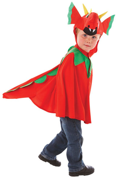 KIDS RED DRAGON CAPE COSTUME