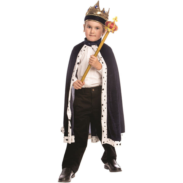 KIDS KINGS CAPE AND CROWN COSTUME