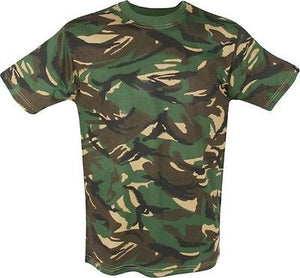 BOYS KIDS CHILDRENS CAMO SOLDIER ARMY T SHIRT TEE FANCY DRESS UP COSTUME GIFT