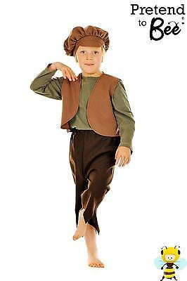 BOYS KIDS POOR VICTORIAN OLIVER TWIST WAISTCOAT & CAP OUTFIT COSTUME AGE  5-7-9