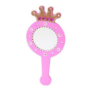 GIRLS CHILDRENS KIDS PINK OR PURPLE PRINCESS WOODEN HAND DRESSING TABLE MIRROR