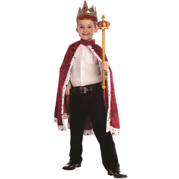 KIDS KINGS CAPE AND CROWN COSTUME